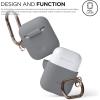 imageelago Silicone Case with Keychain Compatible with Apple AirPods Case 1 ampamp 2 Front LED Visible Supports Wireless Charging Protective Silicone PeachMedium Grey