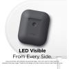 imageelago Silicone Protective Case Compatible with Apple AirPods 2 Wireless Charging Case Front LED Visible AntiSlip Coating Inside Patent Registered Nightglow BlueDark Gray