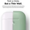 imageelago Silicone Protective Case Compatible with Apple AirPods 2 Wireless Charging Case Front LED Visible AntiSlip Coating Inside Patent Registered Nightglow BluePastel Green