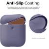 imageelago Silicone Protective Case Compatible with Apple AirPods 2 Wireless Charging Case Front LED Visible AntiSlip Coating Inside Patent Registered Nightglow BlueLavender Gray