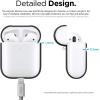 imageelago Silicone Protective Case Compatible with Apple AirPods 2 Wireless Charging Case Front LED Visible AntiSlip Coating Inside Patent Registered Nightglow BlueBlack