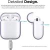 imageelago Silicone Protective Case Compatible with Apple AirPods 2 Wireless Charging Case Front LED Visible AntiSlip Coating Inside Patent Registered Nightglow BlueLavender Gray