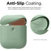 imageelago Silicone Protective Case Compatible with Apple AirPods 2 Wireless Charging Case Front LED Visible AntiSlip Coating Inside Patent Registered Nightglow BluePastel Green