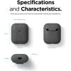 imageelago Silicone Protective Case Compatible with Apple AirPods 2 Wireless Charging Case Front LED Visible AntiSlip Coating Inside Patent Registered Nightglow BlueDark Gray