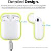 imageelago Silicone Protective Case Compatible with Apple AirPods 2 Wireless Charging Case Front LED Visible AntiSlip Coating Inside Patent Registered Nightglow BlueNeon Yellow