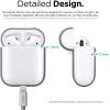imageelago Silicone Protective Case Compatible with Apple AirPods 2 Wireless Charging Case Front LED Visible AntiSlip Coating Inside Patent Registered Nightglow BlueMedium Gray