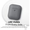 imageelago Silicone Protective Case Compatible with Apple AirPods 2 Wireless Charging Case Front LED Visible AntiSlip Coating Inside Patent Registered Nightglow BlueMedium Gray