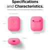imageelago Silicone Protective Case Compatible with Apple AirPods 2 Wireless Charging Case Front LED Visible AntiSlip Coating Inside Patent Registered Nightglow BlueNeon Hot Pink