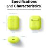 imageelago Silicone Protective Case Compatible with Apple AirPods 2 Wireless Charging Case Front LED Visible AntiSlip Coating Inside Patent Registered Nightglow BlueNeon Yellow