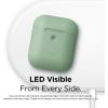 imageelago Silicone Protective Case Compatible with Apple AirPods 2 Wireless Charging Case Front LED Visible AntiSlip Coating Inside Patent Registered Nightglow BluePastel Green