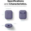 imageelago Silicone Protective Case Compatible with Apple AirPods 2 Wireless Charging Case Front LED Visible AntiSlip Coating Inside Patent Registered Nightglow BlueLavender Gray