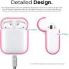 imageelago Silicone Protective Case Compatible with Apple AirPods 2 Wireless Charging Case Front LED Visible AntiSlip Coating Inside Patent Registered Nightglow BlueNeon Hot Pink