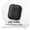 imageelago Silicone Protective Case Compatible with Apple AirPods 2 Wireless Charging Case Front LED Visible AntiSlip Coating Inside Patent Registered Nightglow BlueBlack
