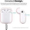 imageelago Silicone Protective Case Compatible with Apple AirPods 2 Wireless Charging Case Front LED Visible AntiSlip Coating Inside Patent Registered Nightglow BlueLovely Pink