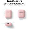 imageelago Silicone Protective Case Compatible with Apple AirPods 2 Wireless Charging Case Front LED Visible AntiSlip Coating Inside Patent Registered Nightglow BlueLovely Pink