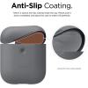 imageelago Silicone Protective Case Compatible with Apple AirPods 2 Wireless Charging Case Front LED Visible AntiSlip Coating Inside Patent Registered Nightglow BlueMedium Gray