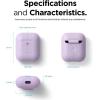 imageelago Silicone Protective Case Compatible with Apple AirPods 2 Wireless Charging Case Front LED Visible AntiSlip Coating Inside Patent Registered Nightglow BlueLavender