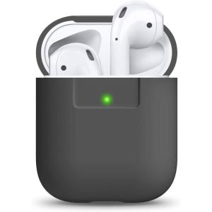 imageelago Premium Silicone Case Compatible with Apple AirPods 1 and 2 Front LED Visible WhiteGrey