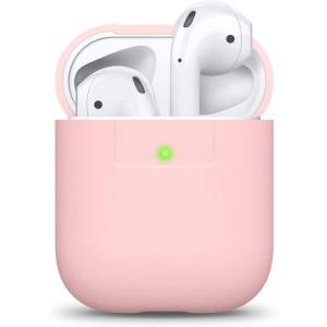 imageelago Premium Silicone Case Compatible with Apple AirPods 1 and 2 Front LED Visible WhitePink