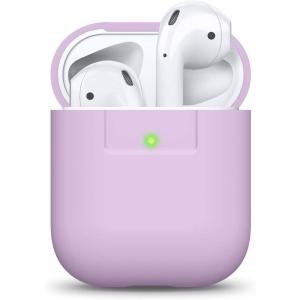 imageelago Premium Silicone Case Compatible with Apple AirPods 1 and 2 Front LED Visible WhitePurple