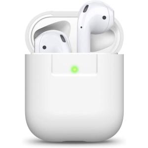 imageelago Premium Silicone Case Compatible with Apple AirPods 1 and 2 Front LED Visible WhiteWhite