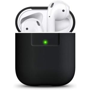 imageelago Premium Silicone Case Compatible with Apple AirPods 1 and 2 Front LED Visible Whiteblack