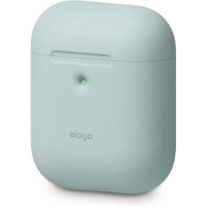 imageelago Silicone Protective Case Compatible with Apple AirPods 2 Wireless Charging Case Front LED Visible AntiSlip Coating Inside Patent Registered Nightglow BlueBaby Mint