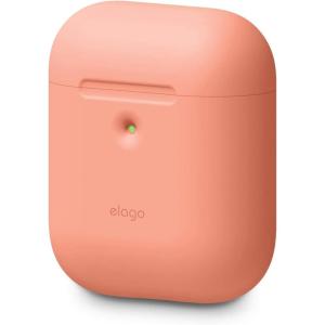 imageelago Silicone Protective Case Compatible with Apple AirPods 2 Wireless Charging Case Front LED Visible AntiSlip Coating Inside Patent Registered Nightglow BluePeach