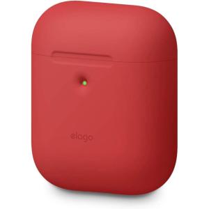 imageelago Silicone Protective Case Compatible with Apple AirPods 2 Wireless Charging Case Front LED Visible AntiSlip Coating Inside Patent Registered Nightglow BlueRed