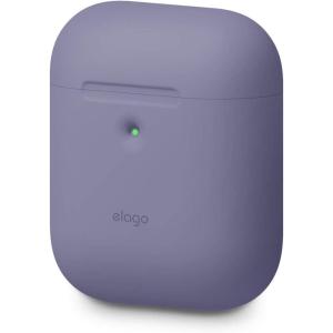 imageelago Silicone Protective Case Compatible with Apple AirPods 2 Wireless Charging Case Front LED Visible AntiSlip Coating Inside Patent Registered Nightglow BlueLavender Gray