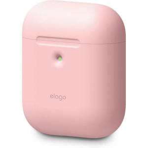 imageelago Silicone Protective Case Compatible with Apple AirPods 2 Wireless Charging Case Front LED Visible AntiSlip Coating Inside Patent Registered Nightglow BlueLovely Pink