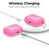 imageelago Compatible with AirPods Pro Case Clear  High Rating TPU Transparent Shockproof Protective Case Cover with Keychain Gel Tape Included Wireless Charging LavenderNeon Hot Pink