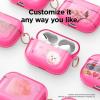 imageelago Compatible with AirPods Pro Case Clear  High Rating TPU Transparent Shockproof Protective Case Cover with Keychain Gel Tape Included Wireless Charging LavenderNeon Hot Pink