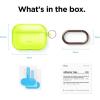 imageelago Compatible with AirPods Pro Case Clear  High Rating TPU Transparent Shockproof Protective Case Cover with Keychain Gel Tape Included Wireless Charging LavenderNeon Yellow