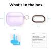 imageelago Compatible with AirPods Pro Case Clear  High Rating TPU Transparent Shockproof Protective Case Cover with Keychain Gel Tape Included Wireless Charging LavenderLavender