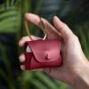 imageelago Leather Case Compatible with AirPods Pro 2 Generation and AirPods Pro Case  Genuine Leather case with Keychain Luxurious Colors Brass Ring Holder Great Protection BrownRed