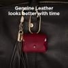 imageelago Leather Case Compatible with AirPods Pro 2 Generation and AirPods Pro Case  Genuine Leather case with Keychain Luxurious Colors Brass Ring Holder Great Protection BrownRed