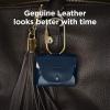 imageelago Leather Case Compatible with AirPods Pro 2 Generation and AirPods Pro Case  Genuine Leather case with Keychain Luxurious Colors Brass Ring Holder Great Protection BrownJean Indigo