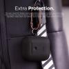 imageelago Silicone Case with Keychain Compatible with Apple AirPods 2 Wireless Charging Case Front LED Visible AntiSlip Coating Inside Premium Silicone BlackBlack