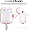 imageelago Silicone Case with Keychain Compatible with Apple AirPods 2 Wireless Charging Case Front LED Visible AntiSlip Coating Inside Premium Silicone BlackPeach