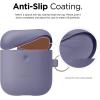 imageelago Silicone Case with Keychain Compatible with Apple AirPods 2 Wireless Charging Case Front LED Visible AntiSlip Coating Inside Premium Silicone BlackLavender Gray
