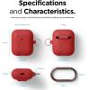 imageelago Silicone Case with Keychain Compatible with Apple AirPods 2 Wireless Charging Case Front LED Visible AntiSlip Coating Inside Premium Silicone BlackRed