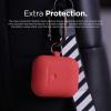 imageelago Silicone Case with Keychain Compatible with Apple AirPods 2 Wireless Charging Case Front LED Visible AntiSlip Coating Inside Premium Silicone BlackRed