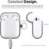 imageelago Silicone Case with Keychain Compatible with Apple AirPods 2 Wireless Charging Case Front LED Visible AntiSlip Coating Inside Premium Silicone BlackDark Gray