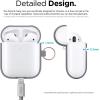imageelago Silicone Case with Keychain Compatible with Apple AirPods 2 Wireless Charging Case Front LED Visible AntiSlip Coating Inside Premium Silicone BlackMedium Gray