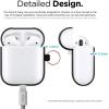 imageelago Silicone Case with Keychain Compatible with Apple AirPods 2 Wireless Charging Case Front LED Visible AntiSlip Coating Inside Premium Silicone BlackBlack
