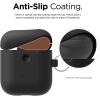 imageelago Silicone Case with Keychain Compatible with Apple AirPods 2 Wireless Charging Case Front LED Visible AntiSlip Coating Inside Premium Silicone BlackBlack