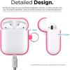 imageelago Silicone Case with Keychain Compatible with Apple AirPods 2 Wireless Charging Case Front LED Visible AntiSlip Coating Inside Premium Silicone BlackNeon Hot Pink