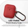 imageelago Silicone Case with Keychain Compatible with Apple AirPods 2 Wireless Charging Case Front LED Visible AntiSlip Coating Inside Premium Silicone BlackRed