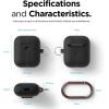 imageelago Silicone Case with Keychain Compatible with Apple AirPods 2 Wireless Charging Case Front LED Visible AntiSlip Coating Inside Premium Silicone BlackBlack